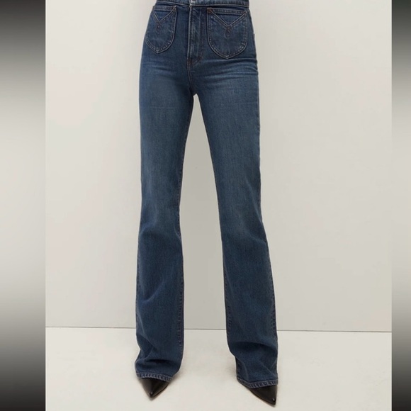 NWT Veronica Beard | Crosbie Slim Wide-Leg Jeans - Sz.28 - Picture 2 of 9